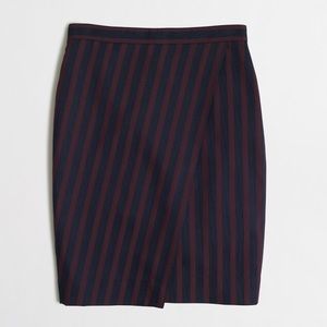 J. Crew Petite Striped wrap pencil Skirt